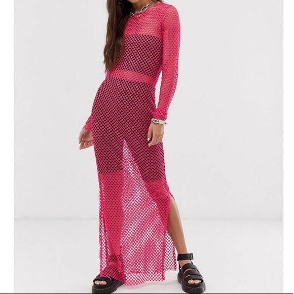 Neon fishnet maxi dress - Picture 2 of 3